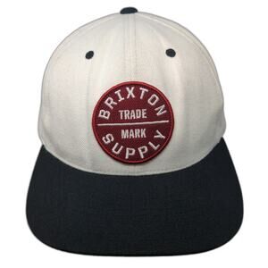 Brixton Snapback Hat White Black Red Patch Green Underbrim One Size Acrylic Wool